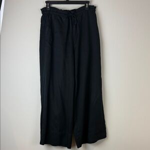 Club Monaco Black Elastic Waist Business Casual Wide Leg Trousers Medium